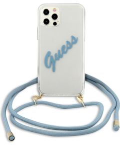 Guess GUHCP12LCRTVSBL Script Vintage Защитный чехол для iPhone 12 Pro Max 6.7" / синий Чехлы - альтернативные
