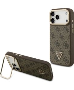 Case Guess 4G PU Triangle Logo & Stand Camera Magsafe Защитный чехол для iPhone 17 Pro Max / коричневый Чехлы - альтернативные