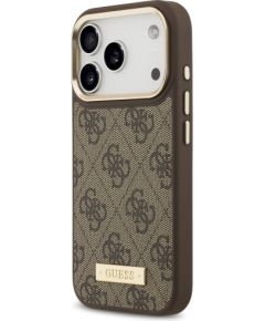 Guess 4G Logo Plate MagSafe Case Защитный чехол для iPhone 17 Pro / коричневый Чехлы - альтернативные