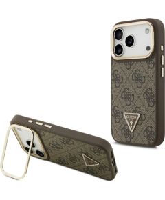 Guess 4G PU Triangle Logo & Stand Camera Magsafe Case Защитный чехол для iPhone 17 Pro / коричневый Чехлы - альтернативные