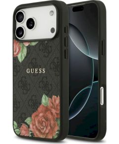 Guess 4G Flowers Print MagSafe Защитный чехол для iPhone 17 Pro / чёрный Чехлы - альтернативные