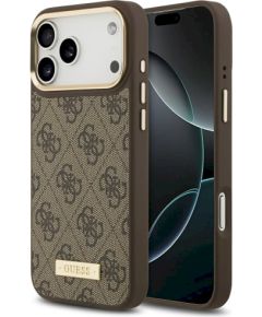 Guess 4G Logo Plate MagSafe Case Защитный чехол для iPhone 17 Pro Max / коричневый Чехлы - альтернативные
