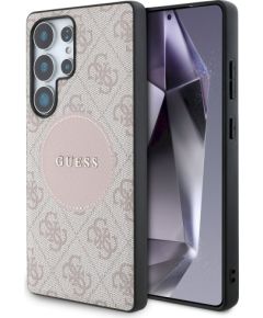 Guess 4G Round Patch Classic Logo MagSafe Защитный чехол для Samsung Galaxy S25 Ultra / розовый Чехлы - альтернативные