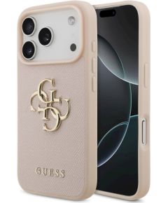 Guess Grained Big 4G & Classic Logo Case Защитный чехол для iPhone 17 Pro / розовый Чехлы - альтернативные