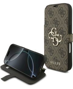 Guess Book 4G Metal Logo Case Защитный чехол для iPhone 17 Pro / коричневый Чехлы - альтернативные