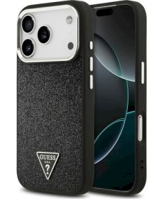 Case Guess Glitter Triangle Logo MagSafe Защитный чехол для iPhone 17 Pro / чёрный Чехлы - альтернативные