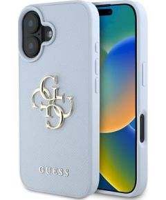 Guess Grained Big 4G Logo Small Classic Logo Case Защитный чехол для iPhone 16 / синий Чехлы - альтернативные