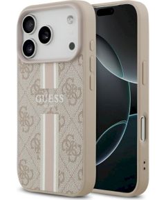 Case Guess 4G Printed Stripes MagSafe Защитный чехол для iPhone 17 Pro / розовый Чехлы - альтернативные