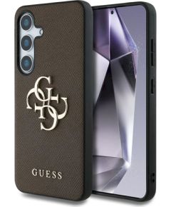 Guess Grained Big 4G Logo Small Classic Logo Case Защитный чехол для Samsung Galaxy S25 Plus / коричневый Чехлы - альтернативные