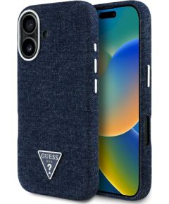 Case Guess Denim Triangle Logo MagSafe Защитный чехол для iPhone 16 / синий Чехлы - альтернативные