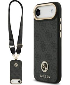 Guess 4G Strass Logo & Big Strap Metal Buttons MagSafe Aizsargapvalks priekš iPhone Air / melns Neoriģinālie Maciņi