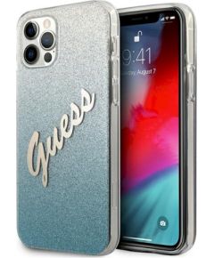 Guess GUHCP12LPCUGLSBL Glitter Gradient Script Защитный чехол для iPhone 12 Pro Max 6,7" / синий Чехлы - альтернативные