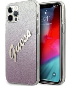 Guess GUHCP12LPCUGLSPI Glitter Gradient Script Защитный чехол для iPhone 12 Pro Max 6,7" / розовый Чехлы - альтернативные