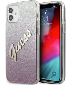 Guess GUHCP12SPCUGLSPI Glitter Gradient Script Защитный чехол для iPhone 12 mini 5,4" / розовый Чехлы - альтернативные
