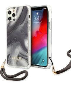 Guess GUHCP12MKSMAGR Marble Collection Защитный чехол для iPhone 12/12 Pro 6,1" / серый Чехлы - альтернативные