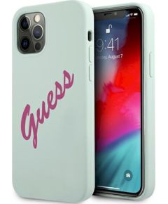 Guess GUHCP12MLSVSBF Silicone Vintage Hardcase Защитный чехол для iPhone 12/12 Pro 6,1" / blue fuschia Чехлы - альтернативные
