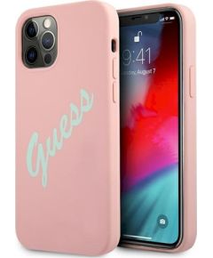 Guess GUHCP12LLSVSPG Silicone Vintage Hardcase Защитный чехол для iPhone 12 Pro Max 6.7" / зелёный розовый Чехлы - альтернативные