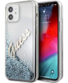 Guess GUHCP12SGLVSBL Glitter Vintage Script Защитный чехол для iPhone 12 mini 5,4" / синий Чехлы - альтернативные