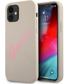 Guess GUHCP12SLSVSGP Silicone Vintage Защитный чехол для iPhone 12 mini 5,4" / серо-розовый Чехлы - альтернативные