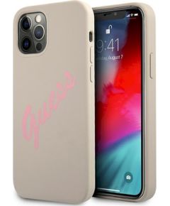 Guess GUHCP12LLSVSGP Silicone Vintage Hardcase Защитный чехол для iPhone 12 Pro Max 6,7" / серо-розовый Чехлы - альтернативные