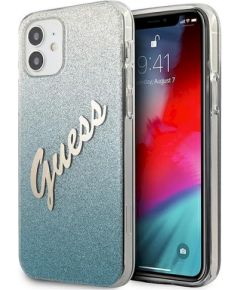 Guess GUHCP12SPCUGLSBL Glitter Gradient Script Защитный чехол для iPhone 12 mini 5,4" / синий Чехлы - альтернативные