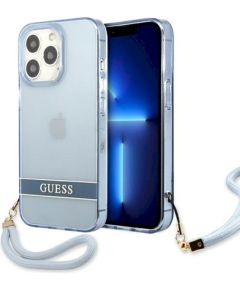 Guess GUHCP13LHTSGSB Hardcase Translucent Stap Защитный чехол для iPhone 13 Pro / 13 6,1" / синий Чехлы - альтернативные