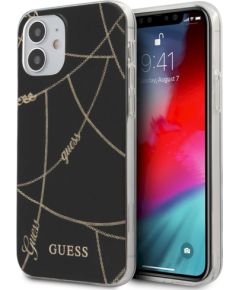 Guess GUHCP12SPCUCHBK Gold Chain Collection Защитный чехол для iPhone 12 mini 5,4" / чёрный Чехлы - альтернативные