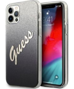 Guess GUHCP12MPCUGLSBK Glitter Gradient Script Защитный чехол для iPhone 12/12 Pro 6,1" / чёрный Чехлы - альтернативные