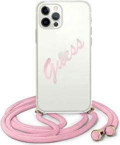 Guess GUHCP12MCRTVSPI Script Vintage Hardcase Защитный чехол для iPhone 12/12 Pro 6,1" / розовый Чехлы - альтернативные