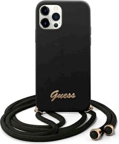 Guess GUHCP12MLSCLMGBK Hardcase Metal Logo Cord Защитный чехол для iPhone 12/12 Pro 6,1" / чёрный Чехлы - альтернативные