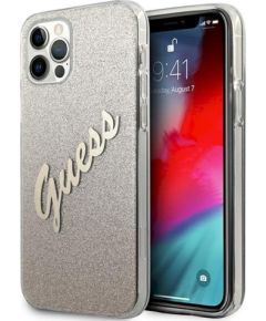 Guess GUHCP12LPCUGLSGO Glitter Gradient Script Hardcase Защитный чехол для iPhone 12 Pro Max 6,7" / золотой Чехлы - альтернативные