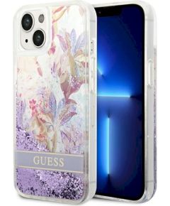 Guess GUHCP14MLFLSU Flower Liquid Glitter Защитный чехол для iPhone 14 Plus / 15 Plus 6.7" / фиолетовый Чехлы - альтернативные