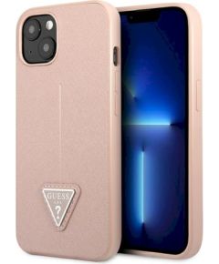 Guess GUHCP13SPSATLP Saffiano Triangle Logo Защитный чехол для iPhone 13 mini 5,4" / розовый Чехлы - альтернативные