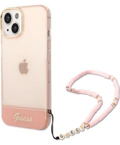 Guess GUHCP14MHGCOHP Translucent Pearl Strap Защитный чехол для iPhone 14 Plus/15 Plus 6.7" / розовый Чехлы - альтернативные