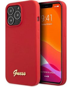 Guess GUHCP13XLSLMGRE Silicone Vintage Gold Logo Защитный чехол для iPhone 13 Pro Max 6.7" / бордовый Чехлы - альтернативные