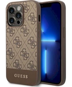 Guess GUHCP14LG4GLBR 4G Stripe Collection Защитный чехол для iPhone 14 Pro 6,1" / коричневый Чехлы - альтернативные
