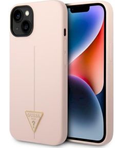 Guess GUHCP14MSLTGP Silicone Triangle Hardcase Защитный чехол для iPhone 14 Plus/15 Plus 6.7" / розовый Чехлы - альтернативные