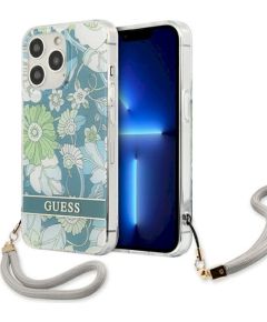 Guess GUHCP13XHFLSN Flower Strap Защитный чехол для iPhone 13 Pro Max 6,7" / зелёный Чехлы - альтернативные