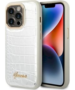 Guess GUHCP14LHGCRHS Croco Collection Защитный чехол для iPhone 14 Pro 6,1" / серебристый Чехлы - альтернативные