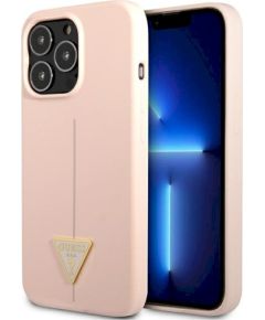 Guess GUHCP13XSLTGP Silicone Triangle Защитный чехол для iPhone 13 Pro Max 6,7" / розовый Чехлы - альтернативные
