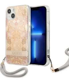Guess GUHCP13SHFLSD Flower Strap Защитный чехол для iPhone 13 mini 5,4" / золотой Чехлы - альтернативные