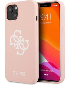 Guess GUHCP13SLS4GWPI Silicone 4G Logo Защитный чехол для iPhone 13 mini 5,4" / розовый Чехлы - альтернативные
