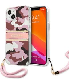 Guess GUHCP13SKCABPI Camo Strap Collection Защитный чехол для iPhone 13 mini 5,4" / розовый Чехлы - альтернативные