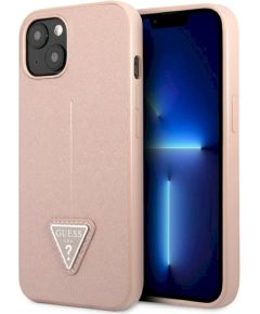 Guess GUHCP14MPSATLP Hardcase Saffiano Triangle Logo Защитный чехол для iPhone 14 Plus / 15 Plus 6.7" / розовый Чехлы - альтернативные