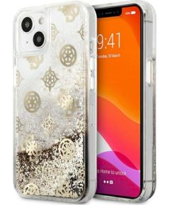 Guess GUHCP13SLGPEGO Peony Liquid Glitter Защитный чехол для iPhone 13 mini 5,4" / золотой Чехлы - альтернативные