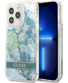 Guess GUHCP13XLFLSN Flower Liquid Glitter Защитный чехол для iPhone 13 Pro Max 6,7" / зелёный Чехлы - альтернативные