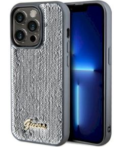 Guess GUHCP14LPSFDGSS Hardcase Sequin Script Metal Защитный чехол для iPhone 14 Pro 6.1" / серебристый Чехлы - альтернативные