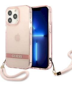 Guess GUHCP13XHTSGSP Hardcase Translucent Stap Защитный чехол для iPhone 13 Pro Max 6,7" / розовый Чехлы - альтернативные