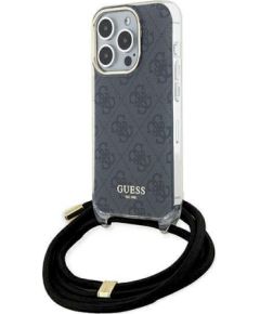 Guess GUHCP15XHC4SEK Crossbody Cord 4G Print Защитный чехол для iPhone 15 Pro Max 6.7" / чёрный Чехлы - альтернативные