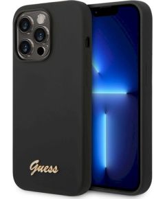 Guess GUHCP14XSLSMK Silicone Vintage Gold Logo Hardcase Защитный чехол для iPhone 14 Pro Max 6,7" / чёрный Чехлы - альтернативные